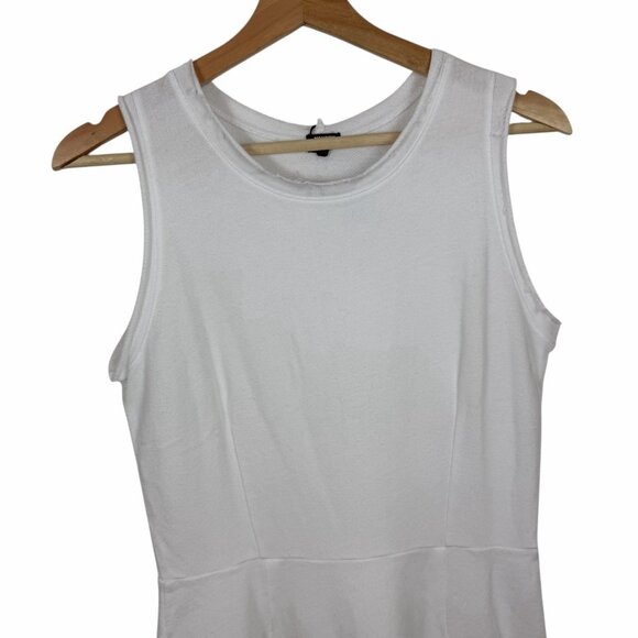 Monrow Sheath Mini Dress Size XS White French Terry Sleeveless Cotton HD0323 - Picture 5 of 10